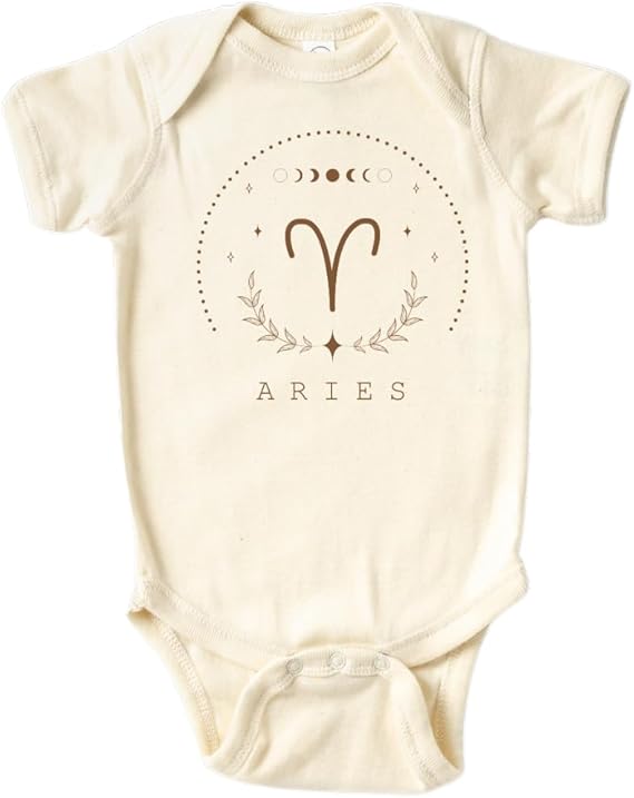Aries Zodiac Horoscope Cute Baby Bodysuit, Kids & Toddler T-Shirt - Funny Outfit for Girls Boys Baby Shower Foodie Tee