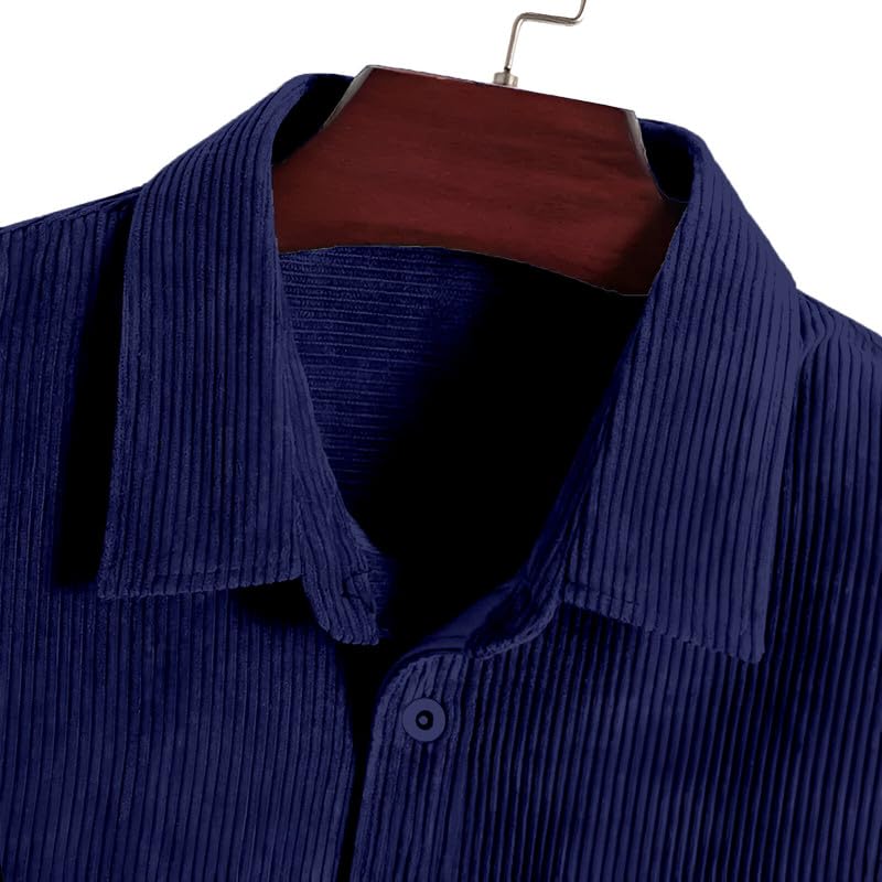 Image of MiraMichi Men's Full Sleeve Corduroy Striped Casual Jacket, Ideal for Stylish Everyday Outfits