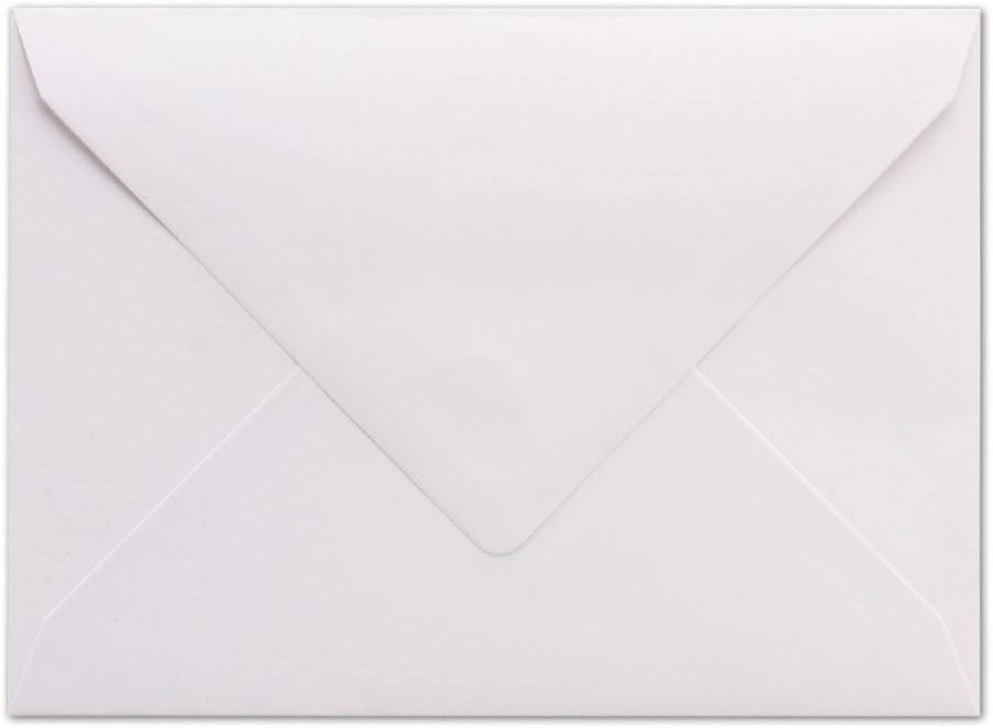 50 White Envelopes DIN C6, Lined with Pink Tissue Paper – 100g/m² – 114 mm x 162 mm 100gsm Nassklebung – Quality Brand: Neuser Seta