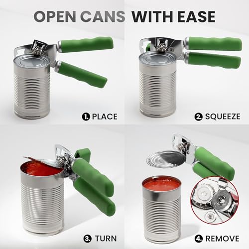 Image of Zulay Kitchen Manual Can Opener Heavy Duty Patented Stainless Steel, Pine