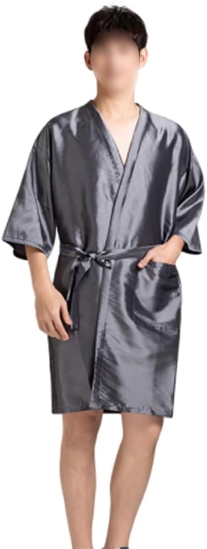 Ipetboom Hair Cutting Apron with Pockets for Home Hair Colorists Polyester Barber Apron Protective Clothes from Spills Silver Gray Comfortable and Practical