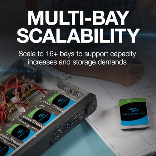Image of Seagate Skyhawk AI 16TB Video Internal Hard Drive HDD - 3.5 Inch SATA 6Gb /s 256MB Cache for DVR NVR Security Camera System with Drive Health Management and in-house Rescue Services (ST16000VE002)