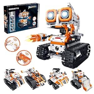 5 in 1 STEM Robotics Building Kit, 560 PCS APP/Remote Control Robot Toy Building Block Sets, Compatible with Lego Robot Control & Programming, Coding Robotic Toys Birthday Great Gifts for Boys 8-14