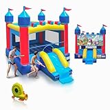 JOYMOR Commercial Inflatable Bounce House with Slide for Adults and Kids, Support 500lbs Capacity, 100% PVC Vinyl Bounce House for Big Kids Outdoor- Includes Blower, Repairing Kit and Storage Bag