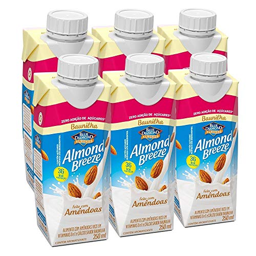 Kit Bebidas de Amêndoas Almond Breeze Baunilha Zero 6x250ml
