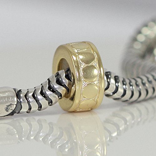 Adabele Solid Sterling Silver Rubber Charm Stopper Clip Spacer Beads Hypoallergenic for 3mm Snake Chain Bangle Leather Bracelet Personalized Women Jewelry3