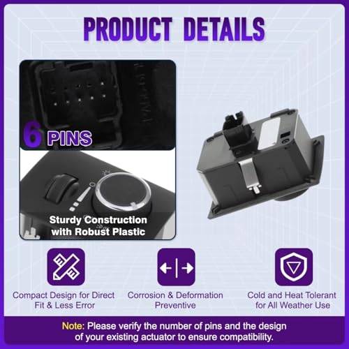 Interruptor del faro 68307819AA soluciona fallos de luces en Grand Cherokee 2018-2021 4