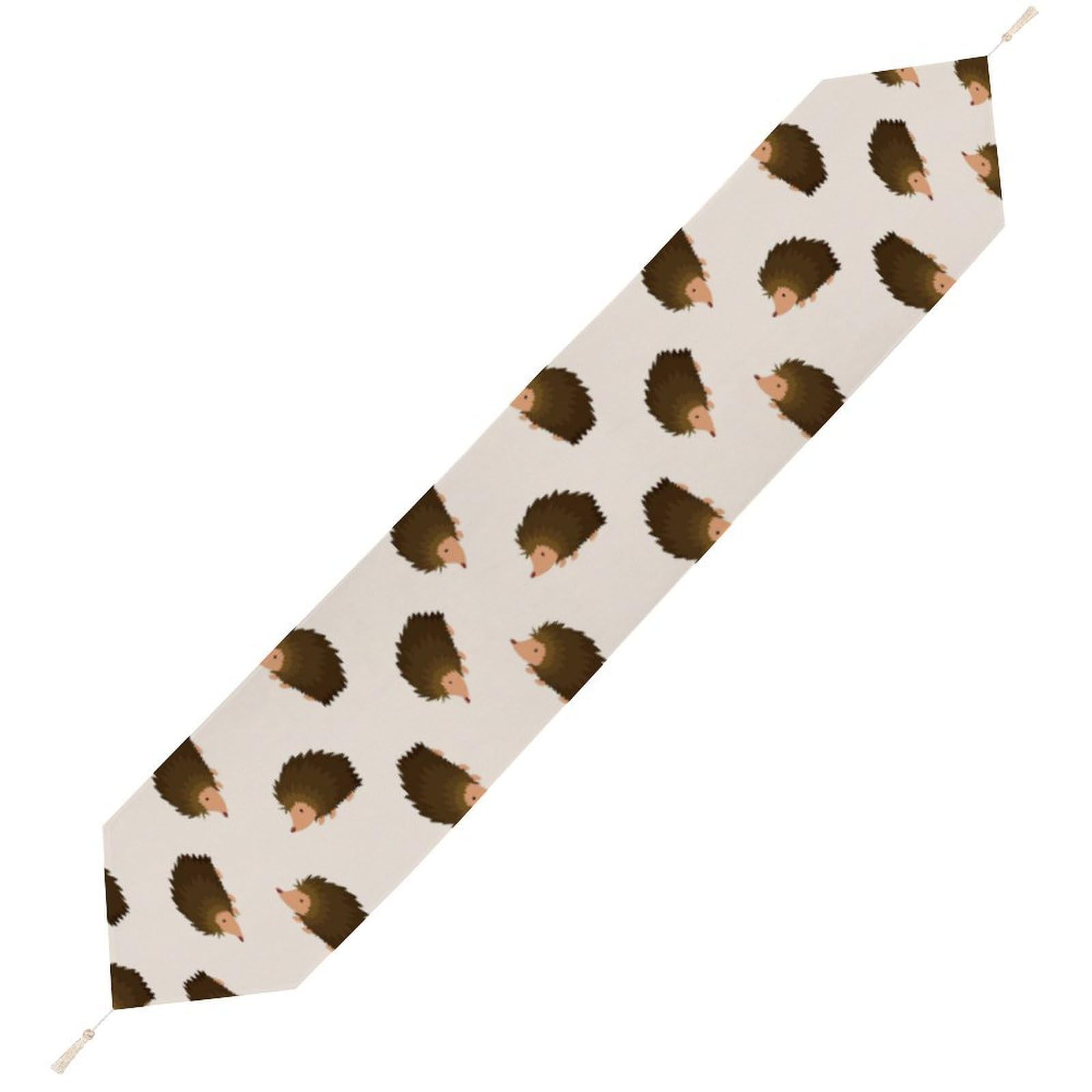 JZemdybill 200*33cm Table Runner with Tassel, Cute Hedgehog Table Runner, Table Decoration for Kitchen, Party, Restaurant