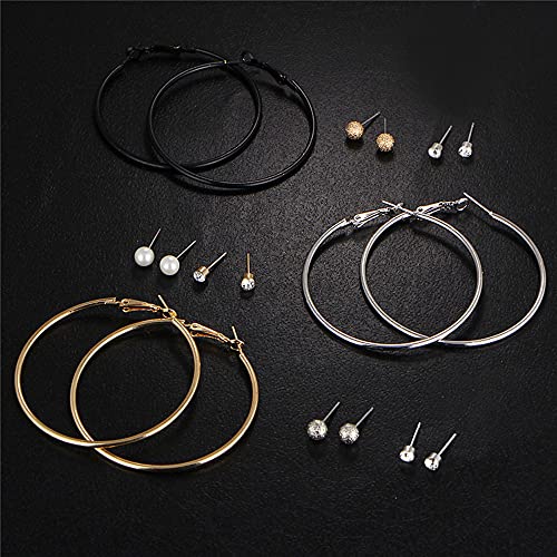 Image of Shining Diva Fashion Stylish Combo Design 6 Pairs Metal Earrings for Women and Girls (F12787er)