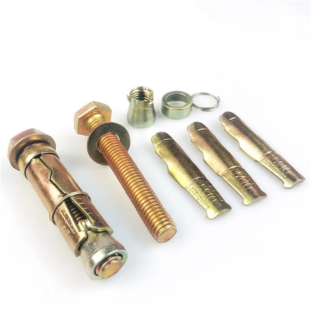Pasamuros Anclajes Kit de pernos de anclaje de expansión for hormigón Anillo de tornillo for hormigón Perno hexagonal Placa de hierro for tobillo de hormigón(15pcs M6 Ring)