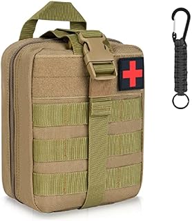 flintronic Tactical Waist Bags, Universal Outdoor Waist Bag | Molle EDC Pouch + Outdoor Hook | Utility Gadget Waist Bag with Cell Phone Holster for Sports, Hiking, Camping, Traveling(Khaki)