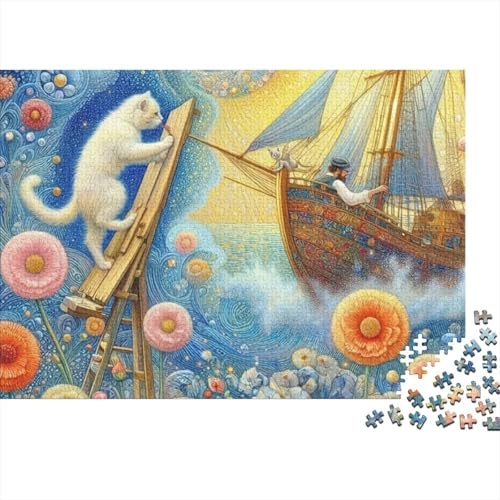 Rompecabezas de velero surrealista de 1000 piezas ideal como decoración de pared artística