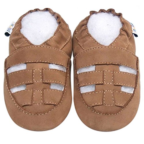Leather Baby Soft Sole Shoes Boy Girl Infant Children Kid Toddler Crib First Walk Gift Sandal Strap Sand (30-36month, Sand)
