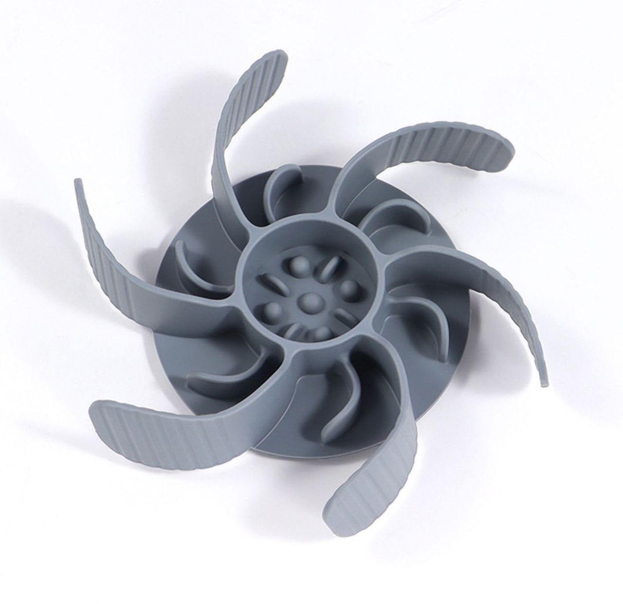 Generic Revolutionary Slow Feeder Insert [Octopus Suction Cups], Non-Toxic, Easy Clean, Anti-Gulp. for Large & Medium Size Dog Compatible with Regular and Elevated Bowls, Grey - image 3