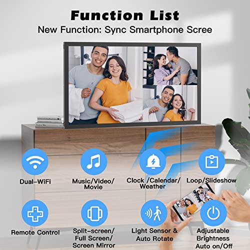 21.5-Inch Dual-Wifi Extra Large Digital Picture Frame - 32Gb Digital Photo Frame Fhd Ips Panel, Wall Mountable, Share Photos Videos Via App Email, Sync Smartphone Screen, Suit For Home Decorations #TOP4