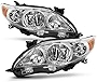 ACANII - For 2011 2012 2013 Toyota Corolla Chrome Housing Headlights Headlamps Assembly Replacement Driver & Passenger