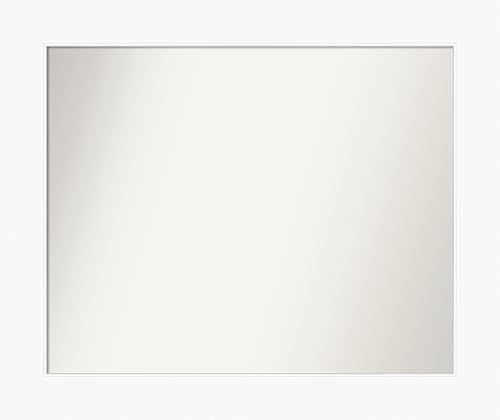 Amanti Art Espejo de baño blanco para sobre el fregadero, 27 x 32 pulgadas, espejo de tocador rectangular blanco, marco de madera moderno medio, se
