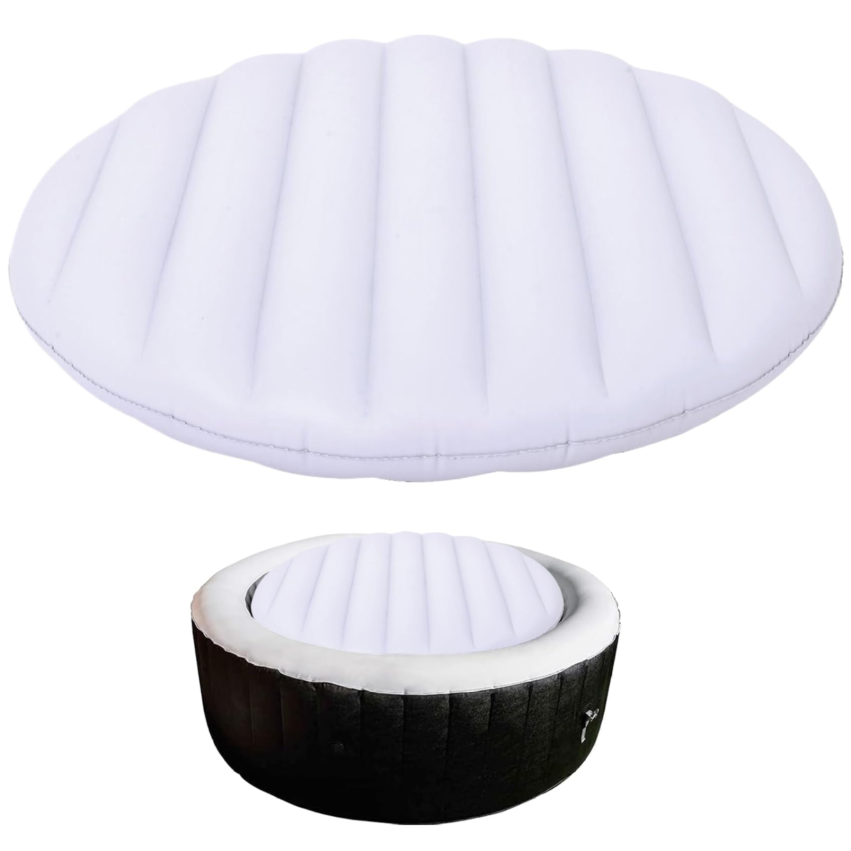 Couverture de Spa Gonflable de 49 Pouces, Couverture Spa isolée Coupe-Vent et résistante à la Pluie pour, Baignoire, économie d'énergie Ronde, Accessoires