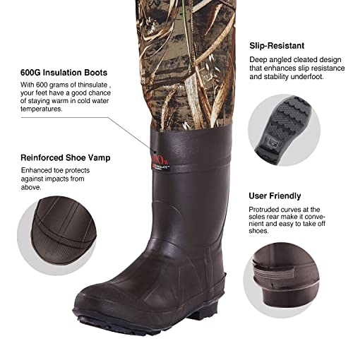image for TIDEWE Chest Waders, Hunting Waders for Men Realtree MAX5 Camo with 60