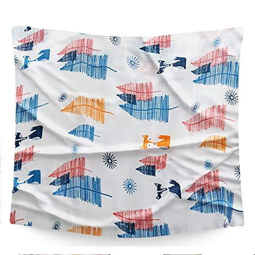 Image of BEMBIKA Bamboo Muslin Swaddle Wrap Baby 120X110 Cm Stroller Blanket Receiving Blanket for Newborn (Pine Tree Pattern)