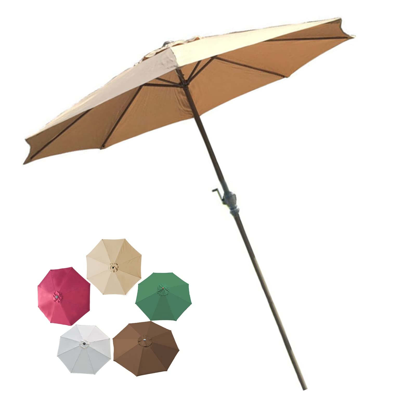 HCZKIUJY Garden Parasol Outdoor Umbrella Replacement Parasol Outdoor Sun Shade Ventilation Easy to Assemble Showerproof Sun Protection Protection Windproof for (Beige 118inch)