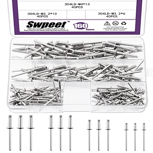 Swpeet 160Pcs 1/8