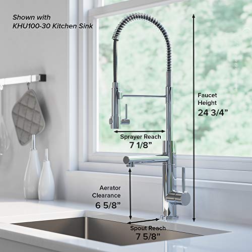 Kraus Kpf-1603Sbbg Artec Pro 2-Function Commercial Style Pre-Rinse Kitchen Faucet With Pull-Down Spring Spout And Pot Filler, Black Stainless Steel/Brushed Gold #TOP5