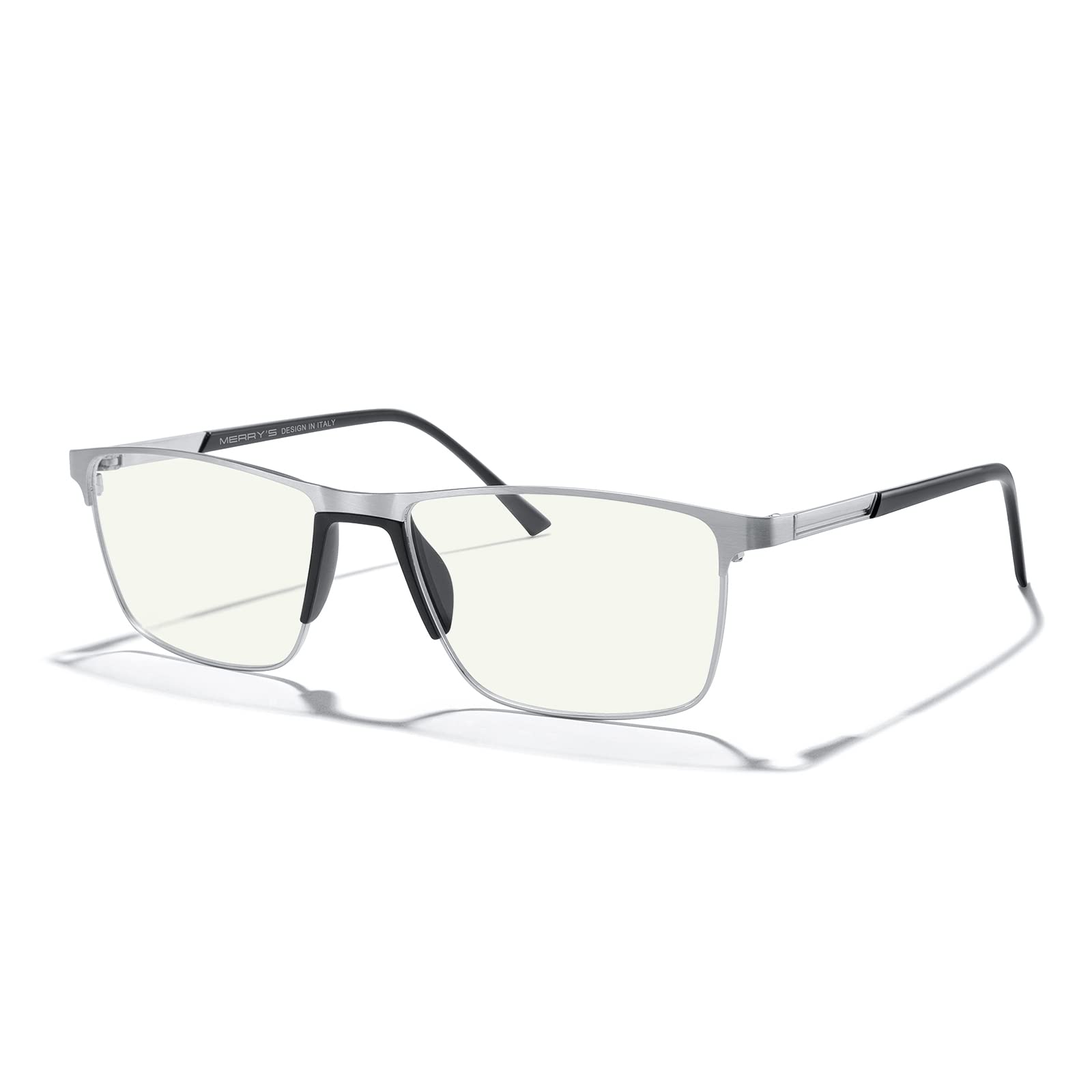MERRY'S Fashion Blue Light Blocking Glasses - Reading Glasses Metal Frame Spring Hinge Readers for Men Eyeglasses