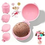 HINGTAI 4 pezzi di stampi rotondi a forma di cuore e stampi per cupcake, set di stampi per cake pop, mini cake pop, accessori per dolci facili, regali adatti per la cucina dei bambini fai da te