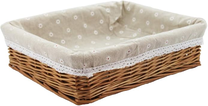 Kingwillow, Wicker Storage basket, Rectangular Storage Basket, Arts and Crafts. Natural