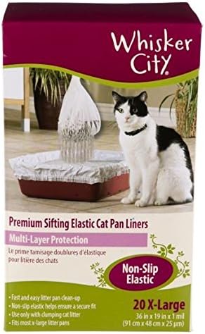 WHISKER CITY Extra Large Cat Sifting Litter Box Liners, 20 Count
