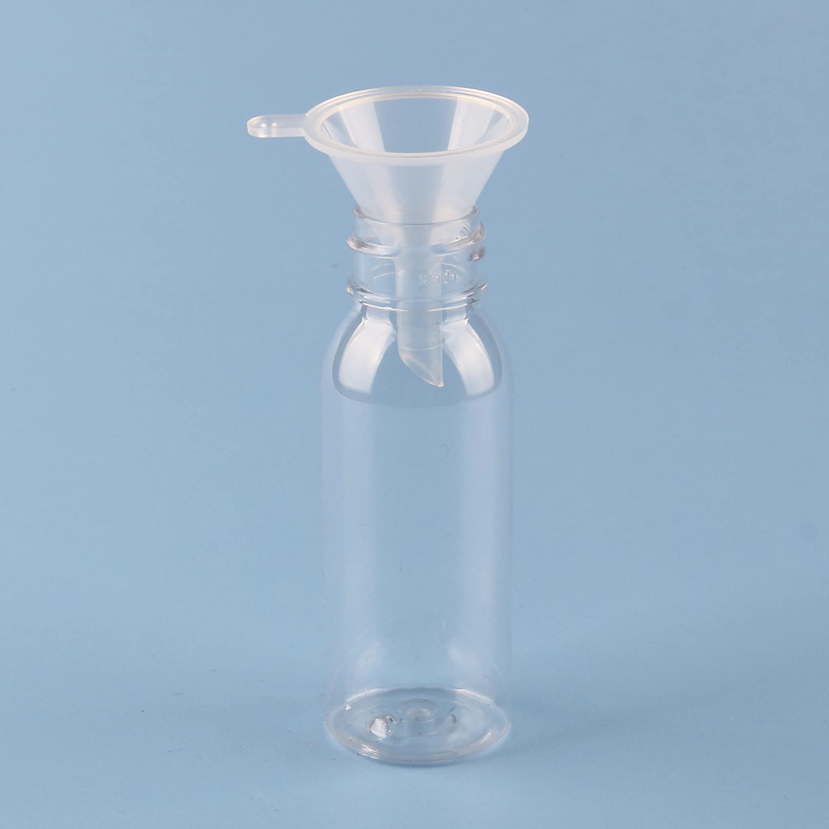 100 Stück Leer 30ml Transparent Plastik PET Sprühflasche Reise Zerstäuber mit Schwarz Sprühkopf, Klein Feinen Nebel Parfümzerstäuber Reiseflaschen mit 4X Trichter