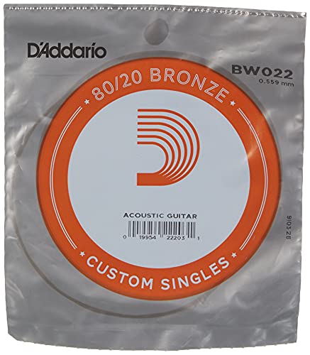 D'Addario .022 Bronze Wound Single String for Acoustic Guitar