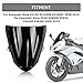 Windshield Windscreen Wind Deflector Screen Double Bubble for Ninja ZX10R ZX1000E ZX1000F 2008-2010 and for ZX6R ZX600R ZX636 ZX636E ZX636F 2009-2023 Black