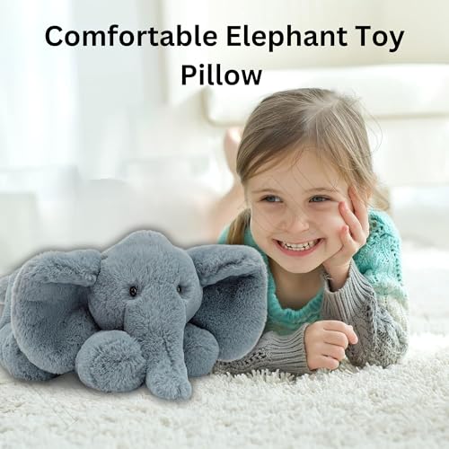 Image of Fun4you Fluppy Sitting Elephant Stuffed Plush, Super Soft Cuddly Elephant for Kids, Baby, Boys, Girls |Cute Birthday Gifts, Plush Animal, Huggable Soft Toy | Valentine Day Gift for Him & Her (40cm)