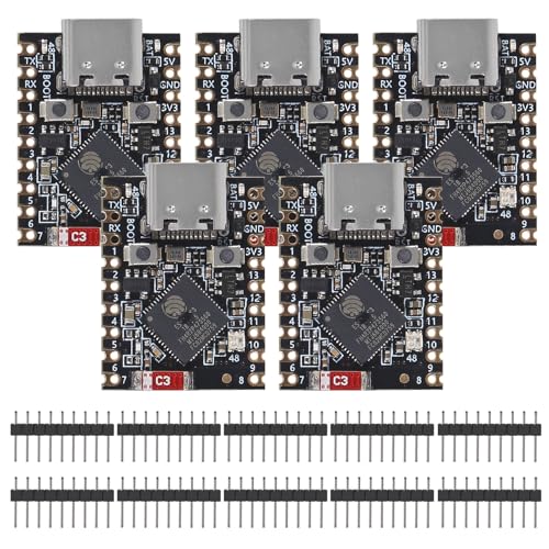 5pcs Type-C Supermini ESP32-S3 Development Board Supermini Development Board 2.4GHz WiFi Bluetooth 160MHz Running Frequency Compatible with Arduino (ESP32-S3)