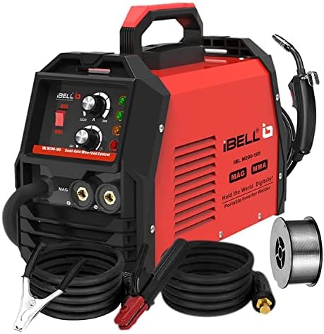 iBELL M200-105, 200A MAG/MMA 2-in-1 Welder | Flux Cored Wire Gasless Welding Machine | AC 220V, 5.0 kVA, IGBT Inverter, Flux Core/Solid Wire Compatible-1 year warranty
