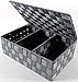 Produktbild Kobolo Regalkorb Aufbewahrungsbox - mit Deckel Unterteilung - grau - 32x22x10 cm