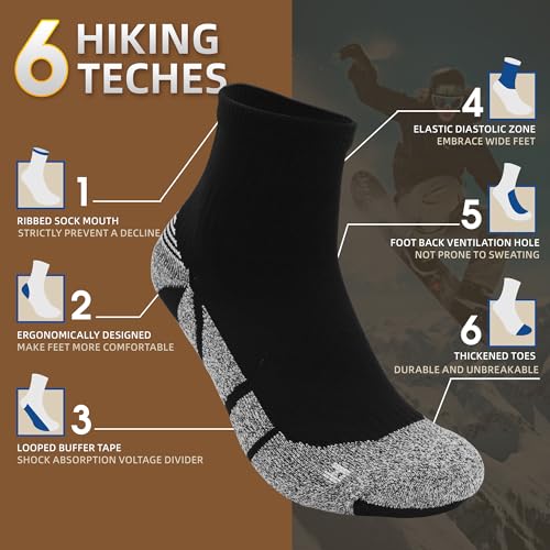 Mens Compression Sicks Athletic Quarter Socks Moisture Wicking With Cushion Running Ankle Socks For Men 2pair4