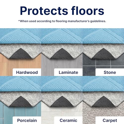 RUGPADUSA - Dual Surface - 8'x10' - 1/4" Thick - Felt + Rubber - Non-Slip Backing Rug Pad - Safe for All Floors