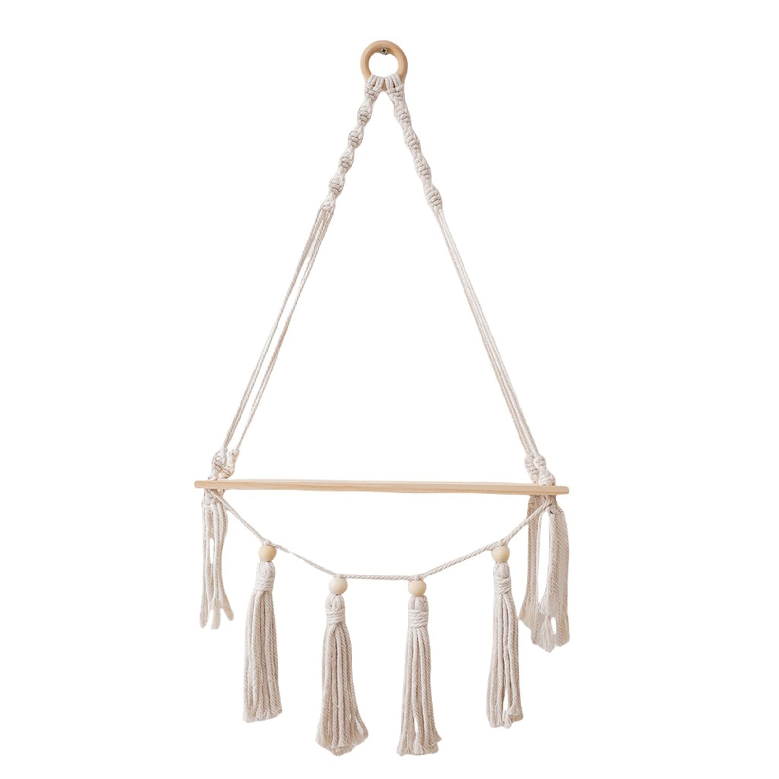Hsioluted Sturdy Cotton Knotted Wall Planter Stylish Home Storage Organuizers Artistic Cotton Rope Wall Shelf for Planter Hanging