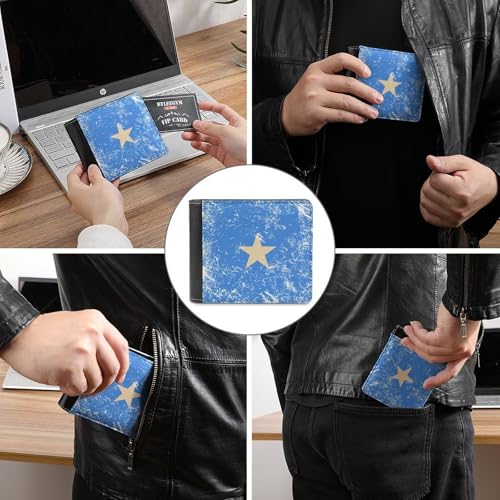 Somalia Vintage Flag Fashion Bifold Wallets for Men Women Slim & Thin Credit Card Holder Wallet Purse3