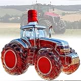 Arte Estatua - 300ML Decantador Whisky, Decantador De Whisky De Vidrio Premium, Escultura De Botella De Whisky Con Tractor En 3D, Regalo Decorativo Para Entusiastas De Los Camiones(C)