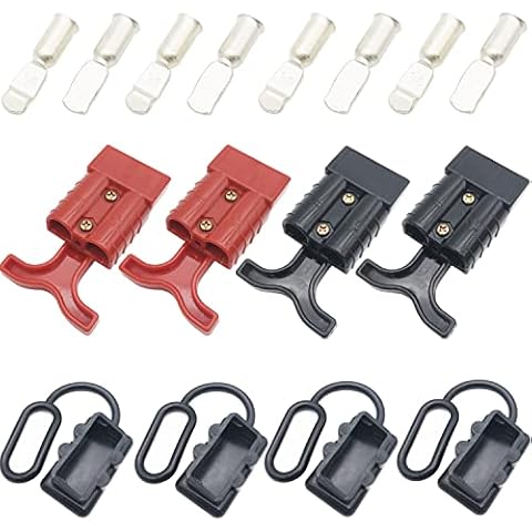 CESFONJER Conector de Batería 50A 600V, Kit de Enchufe del Conector de desconexión de conexión rápida de la batería Cover