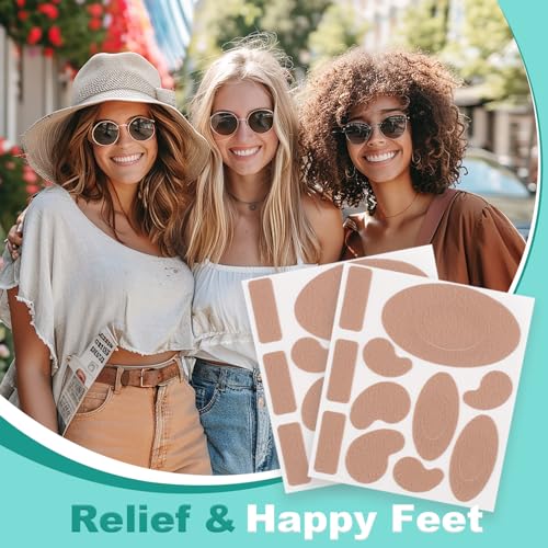 Image of Moleskin for Blisters Feet, Moleskin Padding for Shoes, Blister Prevention Pads,12 Sheets (132 Pieces Totally)