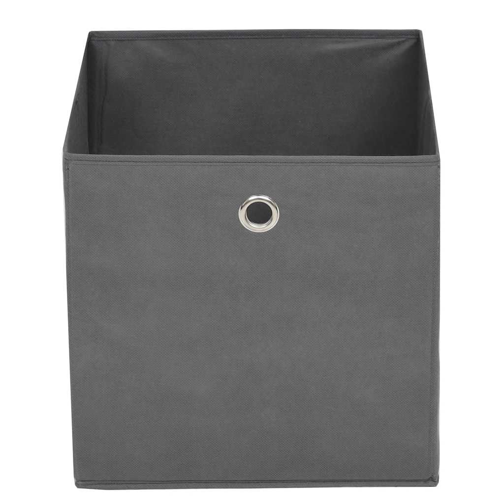 Caja de almacenamiento (4 piezas, tejido no tejido, 32 x 32 x 32 cm, color gris, caja de almacenamiento versátil, para almacenamiento interior, ropa, estantes