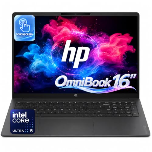 Image of HP OmniBook 3 16 inch Touchscreen AI Business Laptop, Intel Core Ultra 5 225U (Outperforms Intel Core i7-1355U), 32GB DDR5 RAM, 2TB PCIe SSD, Intel AI Boost NPU 12 Tops, 2K IPS, Wi-Fi 7, Windows 11 Home