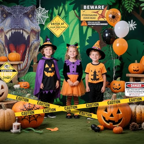 Presentastic Halloween Dinosaur Trunk or Treat Car Decorations Kit for SUV, Car-Safe & Reusable Realistic Dino Tarp & Stickers for Jurassic Park Theme Party Haunted House Archway Garage Decor -13Pcs - image 7