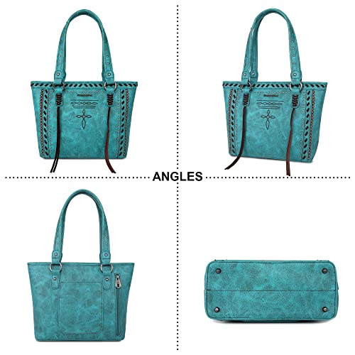 Image of Montana West Spiritual Collection Western Tote Bag for Women Vegan Leather Shoulder Handbag with Wallet