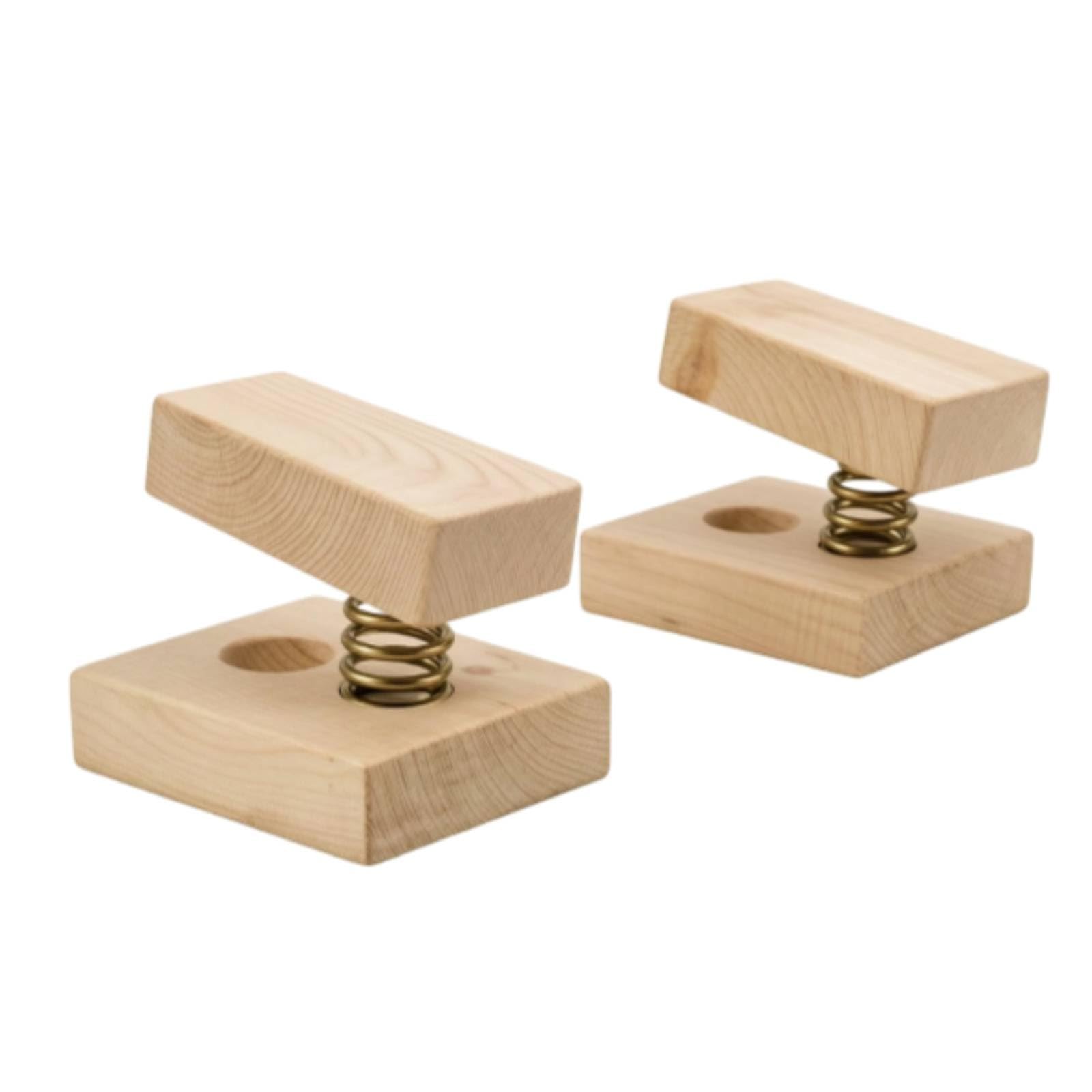 Beech Wood Push-up Stands Coil-Loaded Handstand Practice Stands Angled Support Wooden Push-up Stand Natural Finish, 1 Pair-image-17
